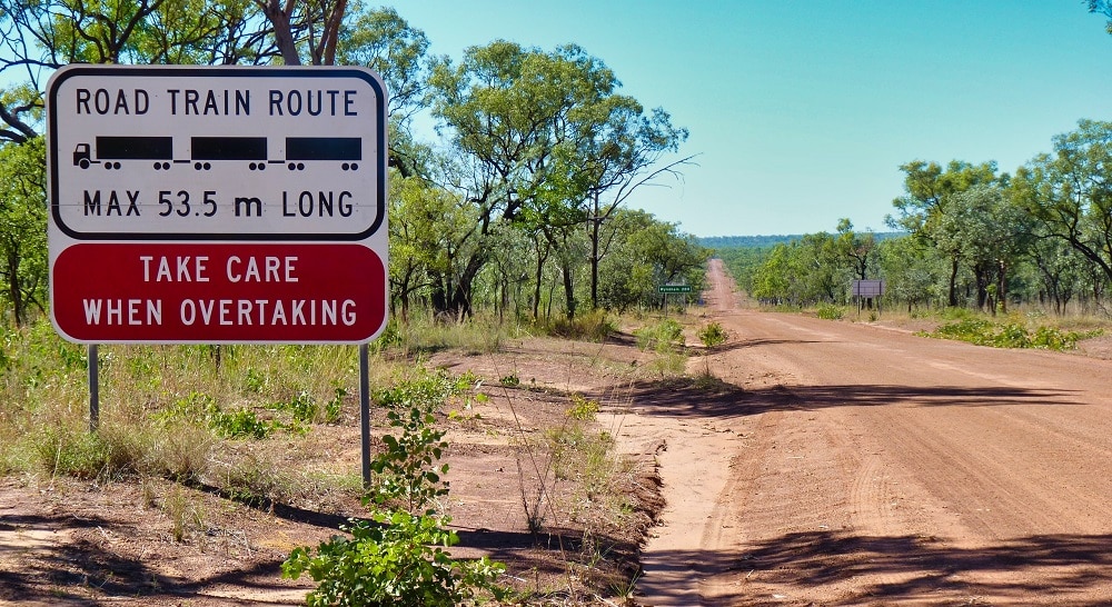 Road train sign.