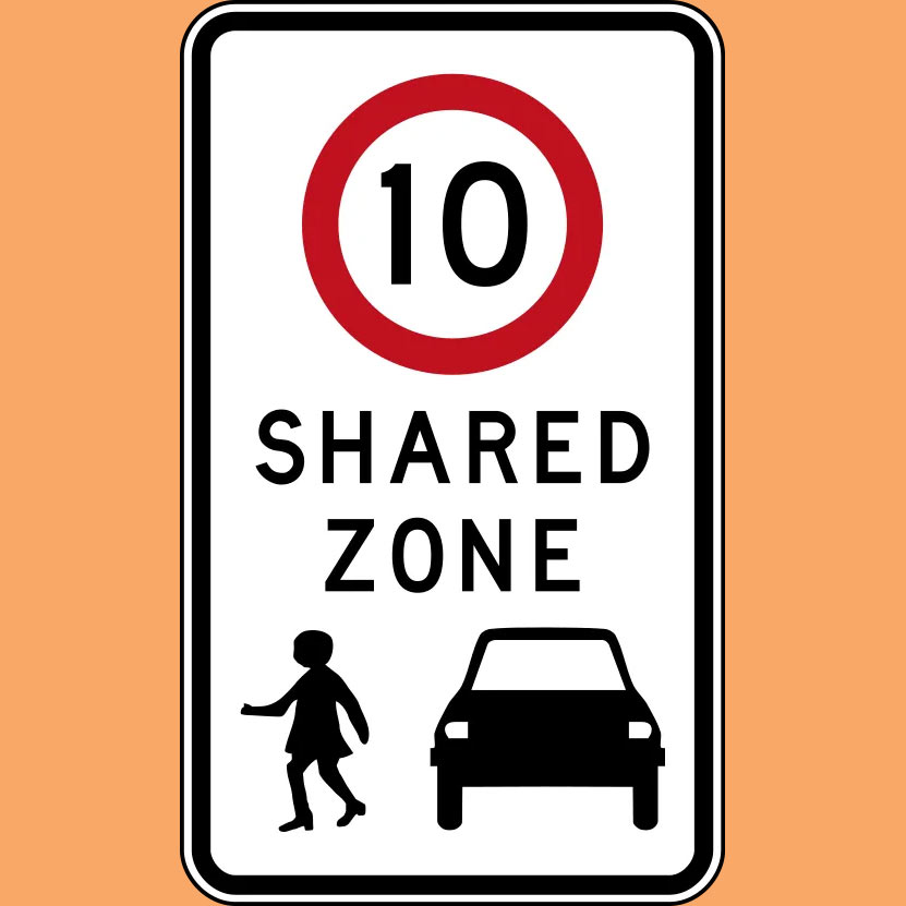 10 Shared Zone sign