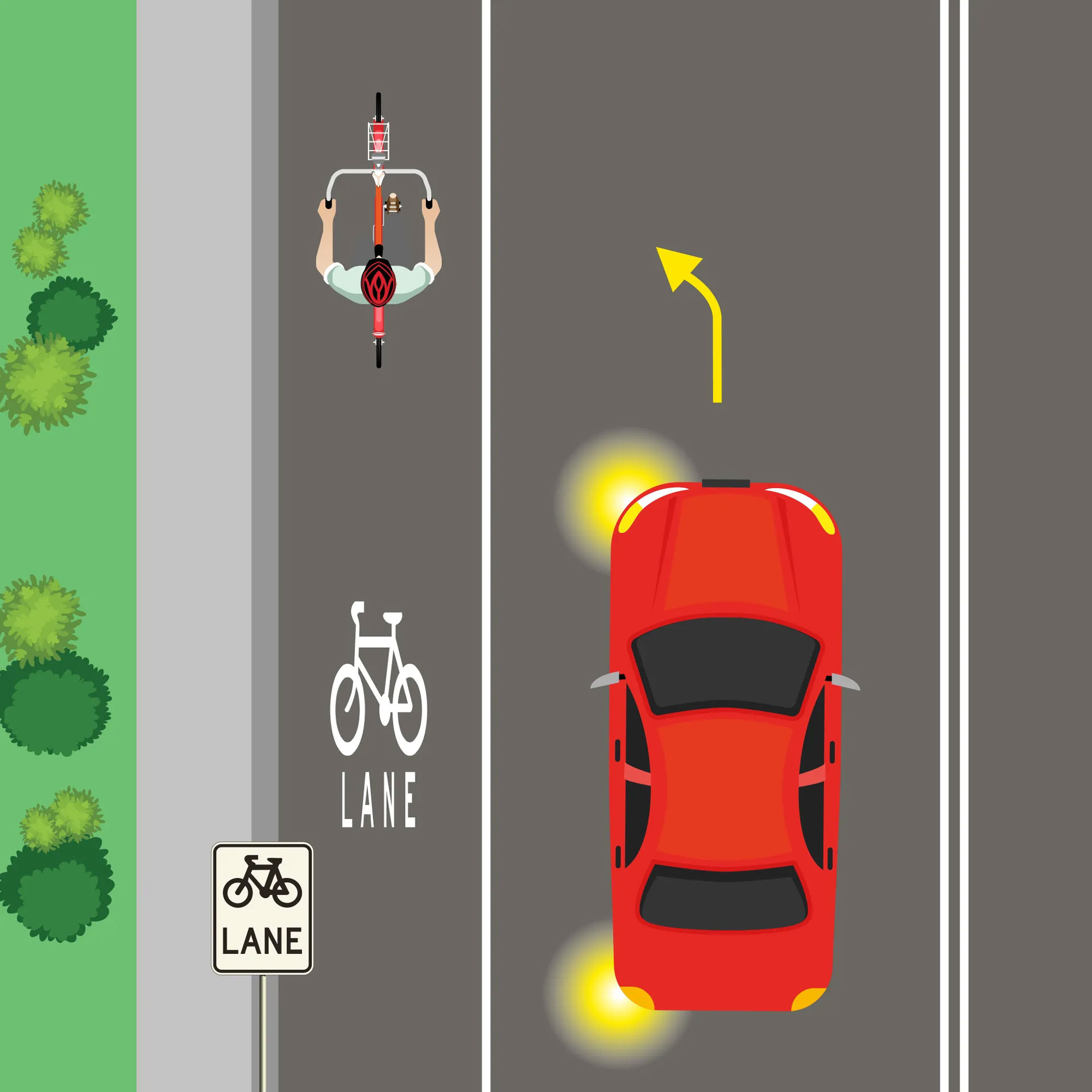 Car in bike lane
