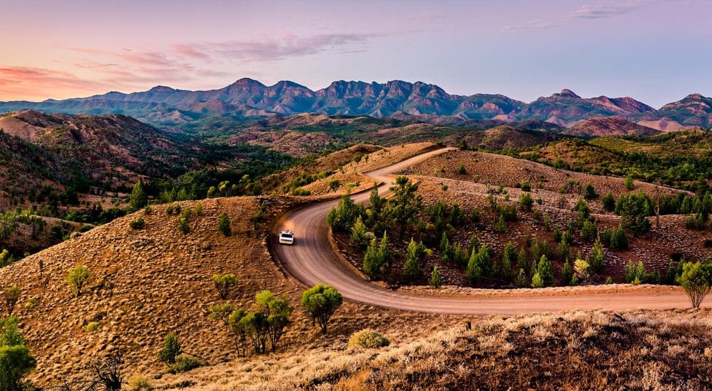Car on road, Flinders Ranges