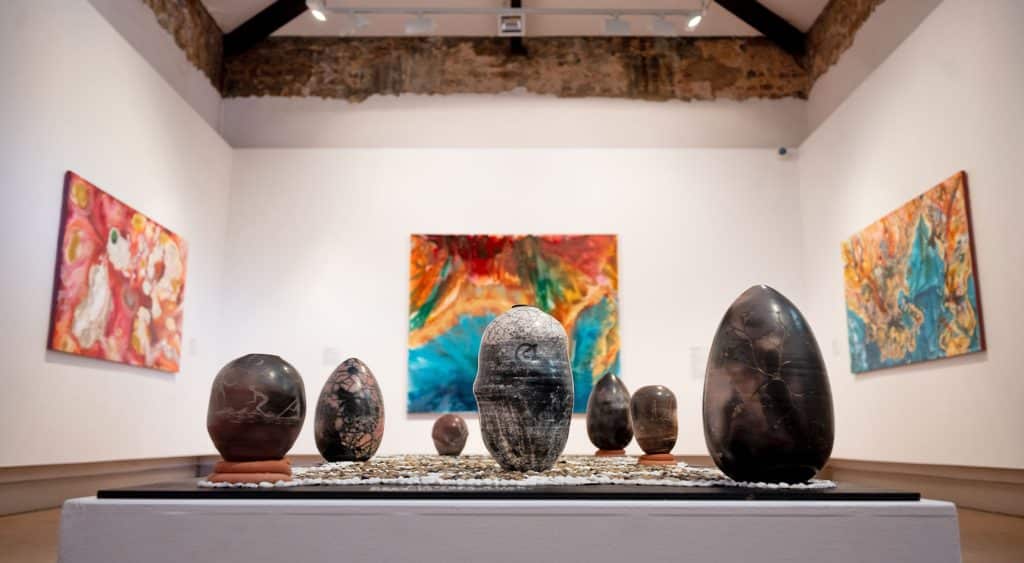 Sculpture and canvas art for Woven within Stars.