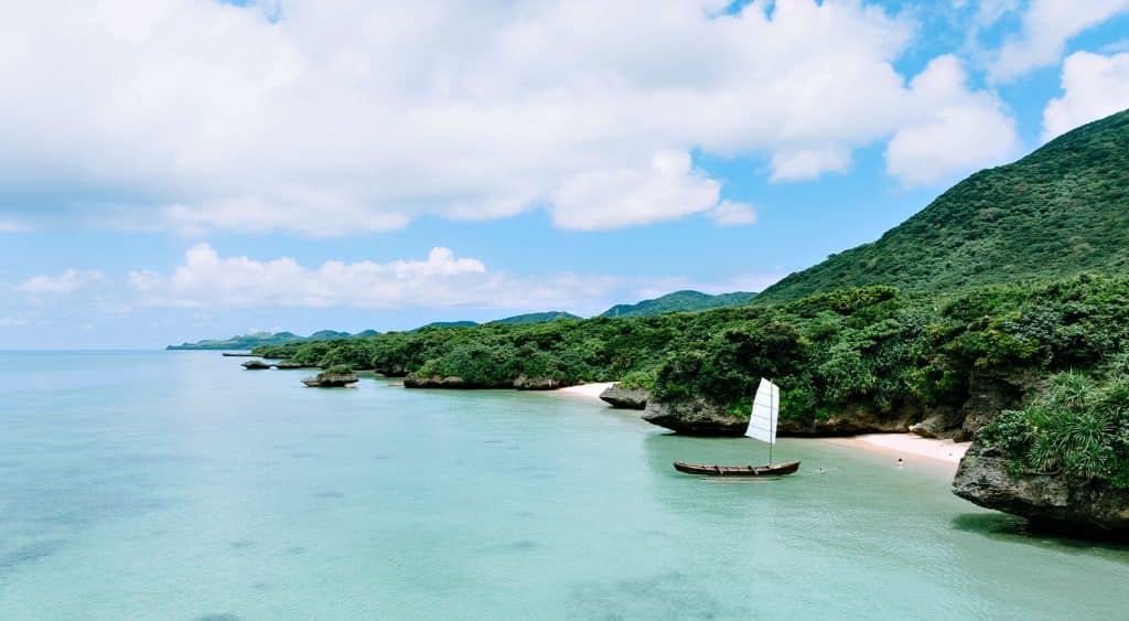 Ishigaki island with sailing boat