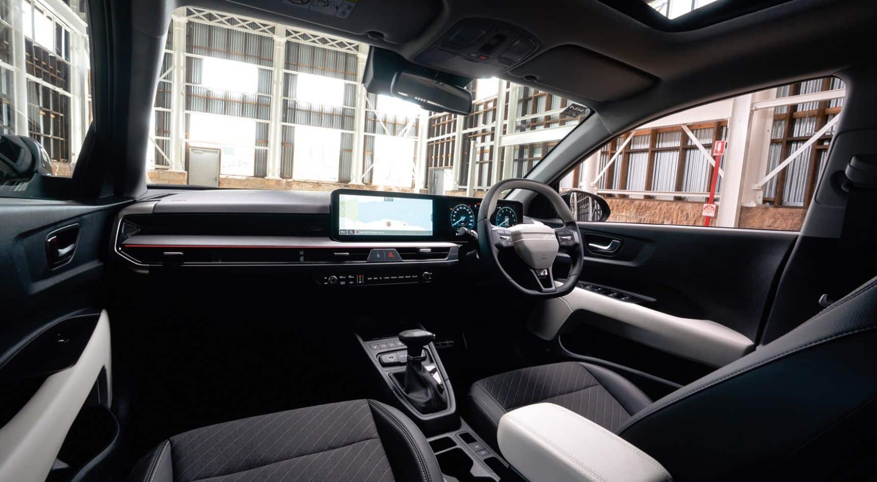 The sleek interior of the Kia Stonic.